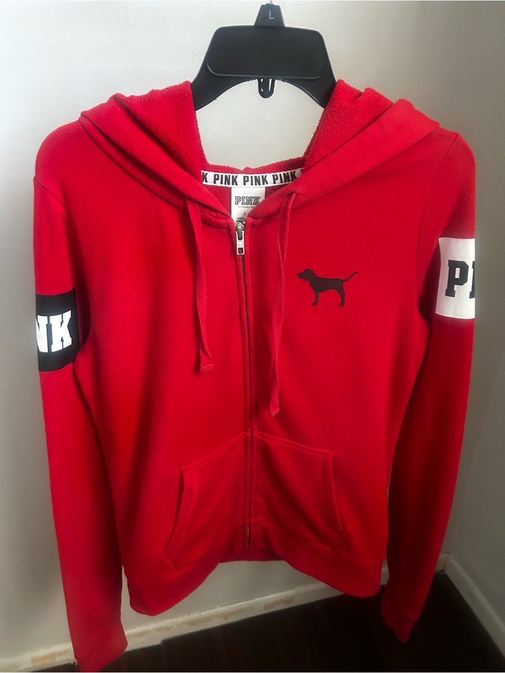 ❤️ PINK Victoria’s Secret Red Full-Zip Hoodie | Size Small